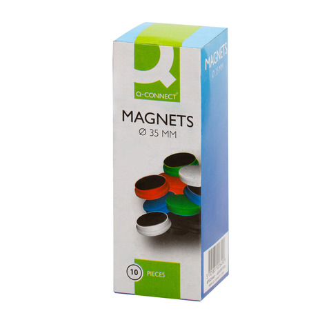 Magneti per lavagne bianche 35 mm Q-Connect nero - conf. 10 pz - KF02644